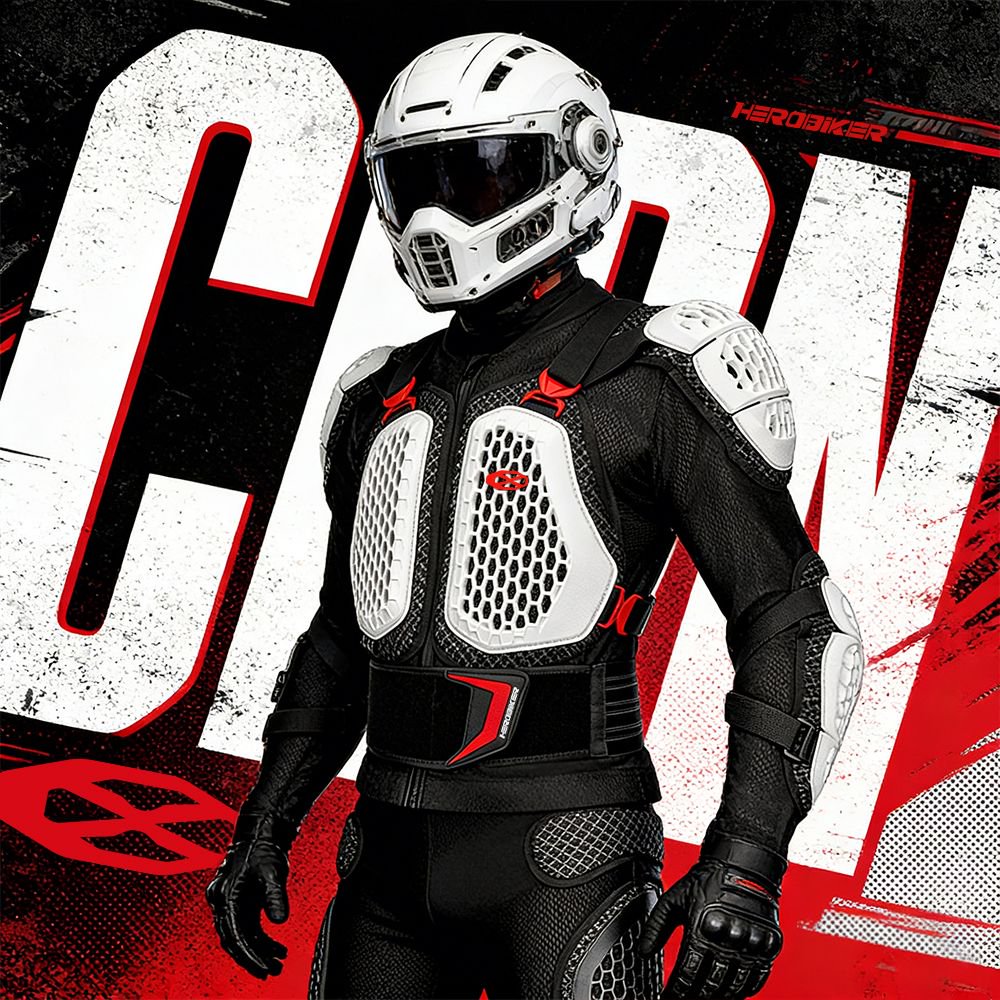 Motorcycle Gear For Men - Motorradjacke für Herren mit CE-Protektoren, Biker-Jacke