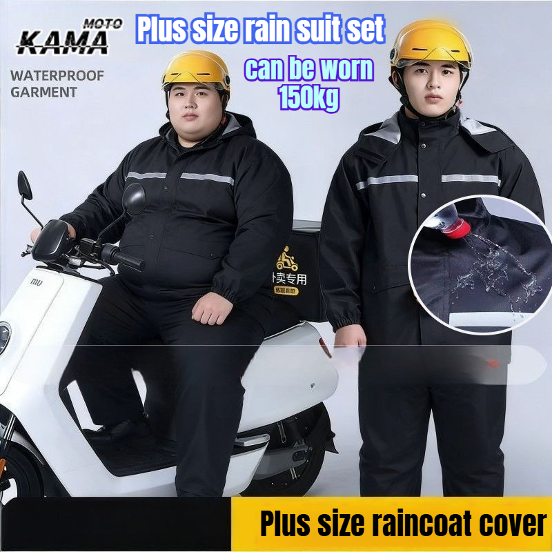 Motorcycle Gear For Men - 9XL Übergrößen Reflektierender Wasserdichter Regenmantel und