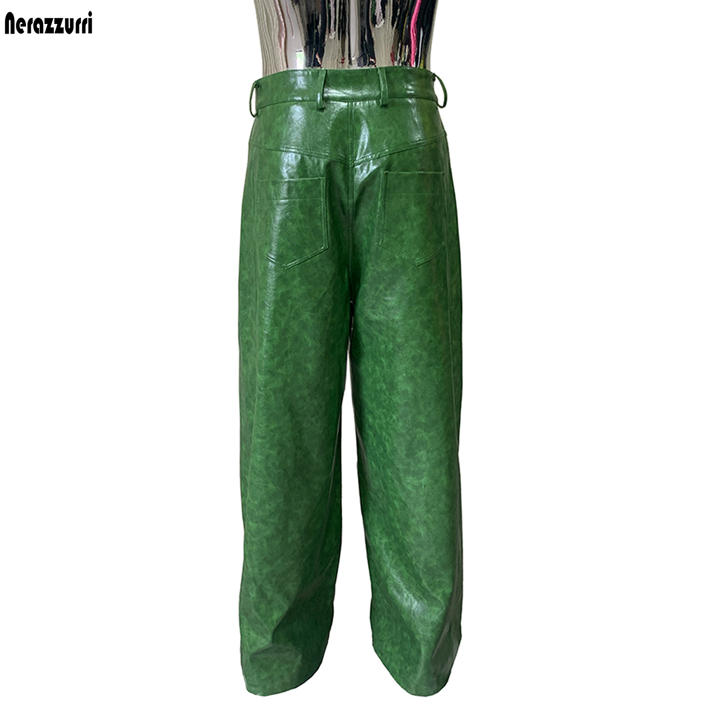 Motorcycle Gear Mens - Nerazzurri Herbst Wasserdichte Weite Lange Glänzende