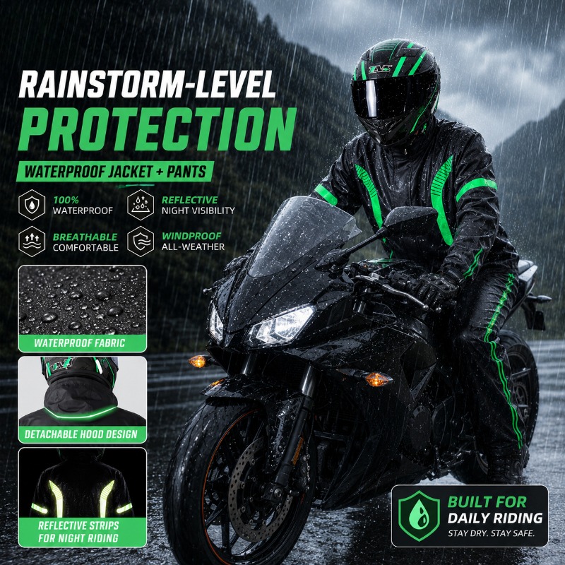 Motorrad-Regenanzug Wasserdich – Motorcycle Gear Jacket And Pants Bewertung und Preis