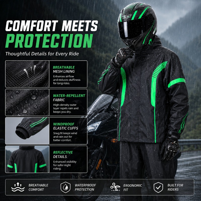 Motorrad-Regenanzug Wasserdich – Motorcycle Gear Jacket And Pants Bewertung und Preis